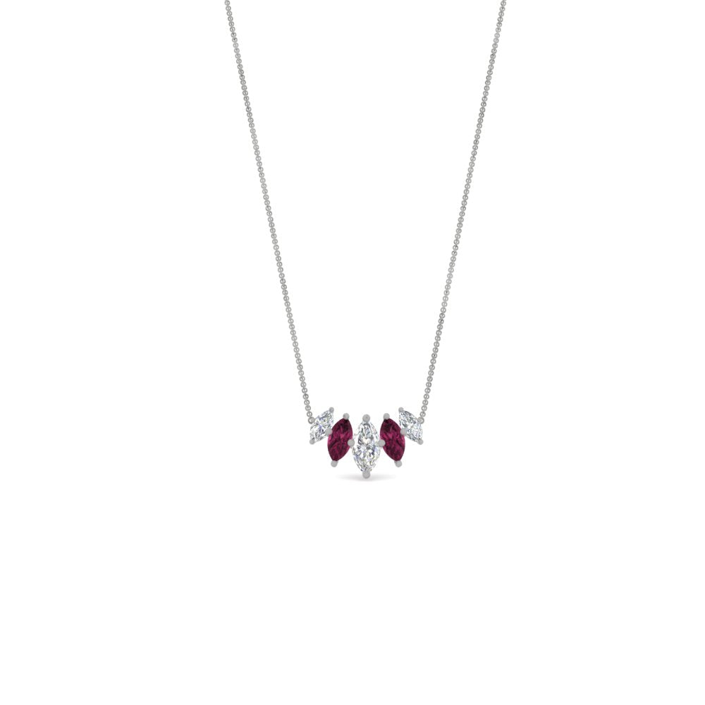 half-carat-graduating-marquise-diamond-necklace-with-pink-sapphire-in-FD-NK11130GSADRPI-0.50CT-NL-WG