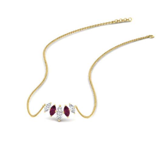 half-carat-graduating-marquise-diamond-necklace-with-pink-sapphire-in-yellow-gold-FD-NK11130GSADRPI-0.50CT-NL-YG