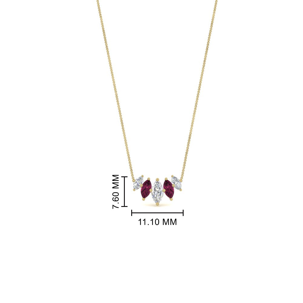 half-carat-graduating-marquise-diamond-necklace-with-pink-sapphire-in-FD-NK11130GSADRPI-0.50CT-NL-YG