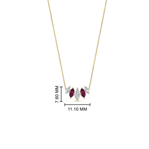half-carat-graduating-marquise-diamond-necklace-with-pink-sapphire-in-yellow-gold-FD-NK11130GSADRPIANGLE1-0.50CT-NL-YG-HW