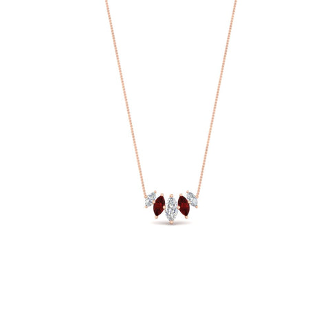 half-carat-graduating-marquise-diamond-necklace-with-ruby-in-rose-gold-FD-NK11130GRUDRANGLE1-0.50CT-NL-RG