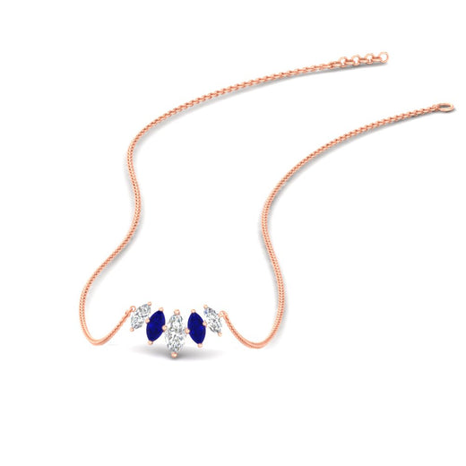 half-carat-graduating-marquise-diamond-necklace-with-sapphire-in-rose-gold-FD-NK11130GSABL-0.50CT-NL-RG