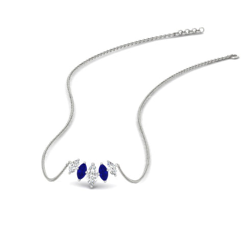 half-carat-graduating-marquise-diamond-necklace-with-sapphire-in-white-gold-FD-NK11130GSABL-0.50CT-NL-WG
