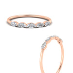 Load image into Gallery viewer, half-carat-marquise-stacking-diamond-band-in-rose-gold-FD9346MQBANGLE3-0.50CT-NL-RG
