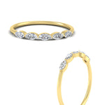 Load image into Gallery viewer, half-carat-marquise-stacking-diamond-band-in-yellow-gold-FD9346MQBANGLE3-0.50CT-NL-YG
