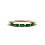 Load image into Gallery viewer, half-carat-marquise-stacking-emerald-band-in-rose-gold-FD9346MQBGEMGRANGLE3-0.50CT-NL-RG

