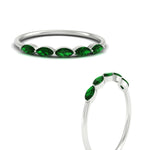 Load image into Gallery viewer, half-carat-marquise-stacking-emerald-band-in-white-gold-FD9346MQBGEMGRANGLE3-0.50CT-NL-WG
