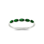 Load image into Gallery viewer, half-carat-marquise-stacking-emerald-band-in-white-gold-FD9346MQBGEMGRANGLE3-0.50CT-NL-WG
