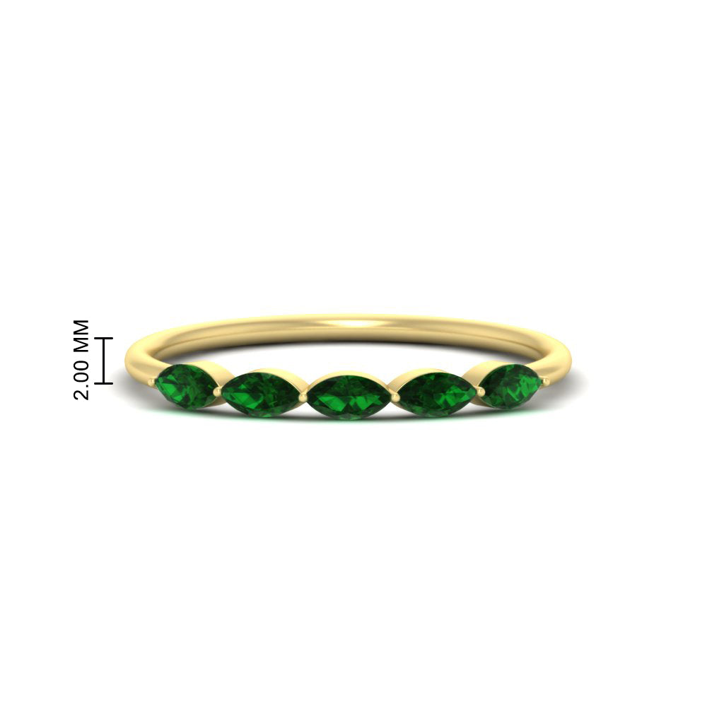 half-carat-marquise-stacking-emerald-band-in-yellow-gold-FD9346MQBGEMGRANGLE3-0.50CT-NL-YG