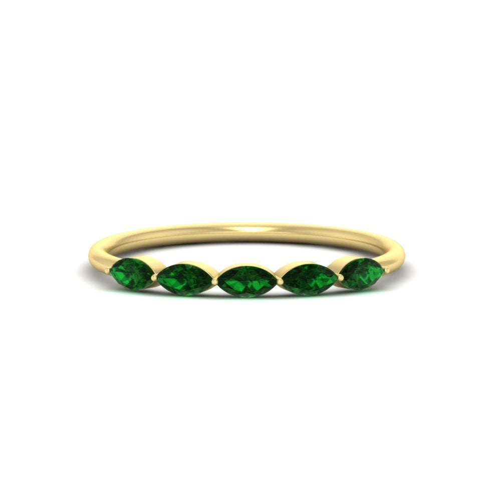 half-carat-marquise-stacking-emerald-band-in-yellow-gold-FD9346MQBGEMGRANGLE3-0.50CT-NL-YG