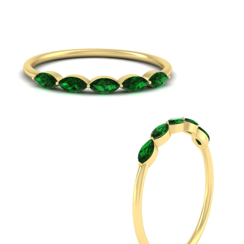 half-carat-marquise-stacking-emerald-band-in-yellow-gold-FD9346MQBGEMGRANGLE3-0.50CT-NL-YG