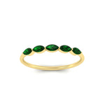 Load image into Gallery viewer, half-carat-marquise-stacking-emerald-band-in-yellow-gold-FD9346MQBGEMGRANGLE3-0.50CT-NL-YG
