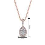 Load image into Gallery viewer, half-carat-pear-diamond-halo-necklace-pendant-in-FDPD86826PE(6.0X4.0MM)ANGLE1-NL-RG
