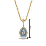 Load image into Gallery viewer, half-carat-pear-diamond-halo-necklace-pendant-with-blue-topaz-in-FDPD86826PE(6.0X4.0MM)GICBLTOANGLE1-NL-YG
