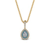 Load image into Gallery viewer, half-carat-pear-diamond-halo-necklace-pendant-with-blue-topaz-in-FDPD86826PE(6.0X4.0MM)GICBLTOANGLE1-NL-YG