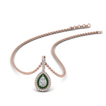 Load image into Gallery viewer, half-carat-pear-diamond-halo-necklace-pendant-with-emerald-in-FDPD86826PE(6.0X4.0MM)GEMGRANGLE1-NL-RG
