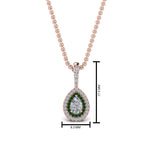 Load image into Gallery viewer, half-carat-pear-diamond-halo-necklace-pendant-with-emerald-in-FDPD86826PE(6.0X4.0MM)GEMGRANGLE1-NL-RG

