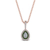 Load image into Gallery viewer, half-carat-pear-diamond-halo-necklace-pendant-with-emerald-in-FDPD86826PE(6.0X4.0MM)GEMGRANGLE1-NL-RG