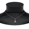 Load image into Gallery viewer, half-carat-pear-diamond-halo-necklace-pendant-with-emerald-in-FDPD86826PE(6.0X4.0MM)GEMGRANGLE1-NL-RG