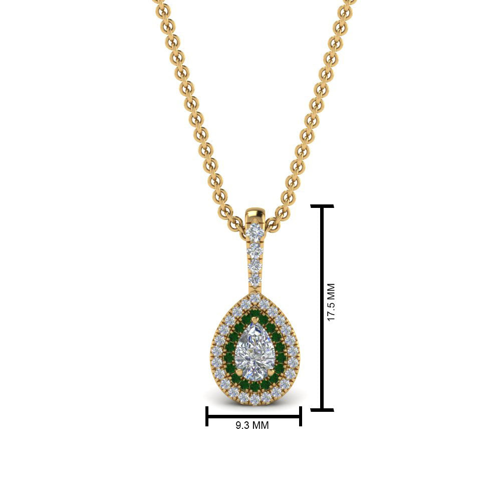 half-carat-pear-diamond-halo-necklace-pendant-with-emerald-in-FDPD86826PE(6.0X4.0MM)GEMGRANGLE1-NL-YG
