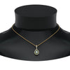 Load image into Gallery viewer, half-carat-pear-diamond-halo-necklace-pendant-with-emerald-in-FDPD86826PE(6.0X4.0MM)GEMGRANGLE1-NL-YG