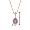 Load image into Gallery viewer, half-carat-pear-diamond-halo-necklace-pendant-with-orange-sapphire-in-FDPD86826PE(6.0X4.0MM)GSAORANGLE1-NL-RG