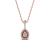 Load image into Gallery viewer, half-carat-pear-diamond-halo-necklace-pendant-with-orange-sapphire-in-FDPD86826PE(6.0X4.0MM)GSAORANGLE1-NL-RG