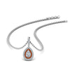Load image into Gallery viewer, half-carat-pear-diamond-halo-necklace-pendant-with-orange-sapphire-in-FDPD86826PE(6.0X4.0MM)GSAORANGLE1-NL-WG