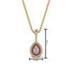 Load image into Gallery viewer, half-carat-pear-diamond-halo-necklace-pendant-with-orange-sapphire-in-FDPD86826PE(6.0X4.0MM)GSAORANGLE1-NL-YG