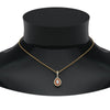 Load image into Gallery viewer, half-carat-pear-diamond-halo-necklace-pendant-with-orange-sapphire-in-FDPD86826PE(6.0X4.0MM)GSAORANGLE1-NL-YG
