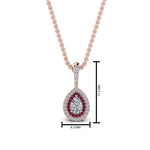 Load image into Gallery viewer, half-carat-pear-diamond-halo-necklace-pendant-with-pink-sapphire-in-FDPD86826PE(6.0X4.0MM)GSADRPIANGLE1-NL-RG
