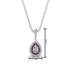 Load image into Gallery viewer, half-carat-pear-diamond-halo-necklace-pendant-with-pink-sapphire-in-FDPD86826PE(6.0X4.0MM)GSADRPIANGLE1-NL-WG