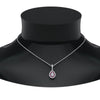 Load image into Gallery viewer, half-carat-pear-diamond-halo-necklace-pendant-with-pink-sapphire-in-FDPD86826PE(6.0X4.0MM)GSADRPIANGLE1-NL-WG
