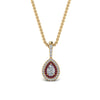 Load image into Gallery viewer, half-carat-pear-diamond-halo-necklace-pendant-with-pink-sapphire-in-FDPD86826PE(6.0X4.0MM)GSADRPIANGLE1-NL-YG