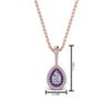 Load image into Gallery viewer, half-carat-pear-diamond-halo-necklace-pendant-with-purple-topaz-in-FDPD86826PE(6.0X4.0MM)GVITOANGLE1-NL-RG