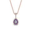 Load image into Gallery viewer, half-carat-pear-diamond-halo-necklace-pendant-with-purple-topaz-in-FDPD86826PE(6.0X4.0MM)GVITOANGLE1-NL-RG