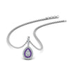 Load image into Gallery viewer, half-carat-pear-diamond-halo-necklace-pendant-with-purple-topaz-in-FDPD86826PE(6.0X4.0MM)GVITOANGLE1-NL-WG