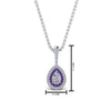 Load image into Gallery viewer, half-carat-pear-diamond-halo-necklace-pendant-with-purple-topaz-in-FDPD86826PE(6.0X4.0MM)GVITOANGLE1-NL-WG