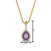 Load image into Gallery viewer, half-carat-pear-diamond-halo-necklace-pendant-with-purple-topaz-in-FDPD86826PE(6.0X4.0MM)GVITOANGLE1-NL-YG
