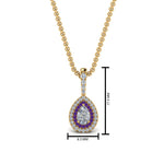 Load image into Gallery viewer, half-carat-pear-diamond-halo-necklace-pendant-with-purple-topaz-in-FDPD86826PE(6.0X4.0MM)GVITOANGLE1-NL-YG
