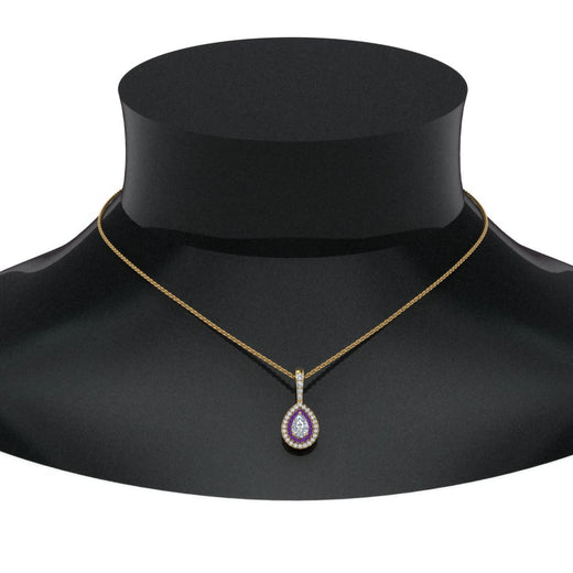 half-carat-pear-diamond-halo-necklace-pendant-with-purple-topaz-in-FDPD86826PE(6.0X4.0MM)GVITOANGLE1-NL-YG