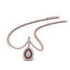 Load image into Gallery viewer, half-carat-pear-diamond-halo-necklace-pendant-with-ruby-in-FDPD86826PE(6.0X4.0MM)GRUDRANGLE1-NL-RG
