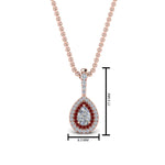 Load image into Gallery viewer, half-carat-pear-diamond-halo-necklace-pendant-with-ruby-in-FDPD86826PE(6.0X4.0MM)GRUDRANGLE1-NL-RG
