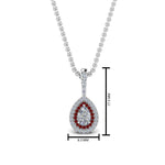 Load image into Gallery viewer, half-carat-pear-diamond-halo-necklace-pendant-with-ruby-in-FDPD86826PE(6.0X4.0MM)GRUDRANGLE1-NL-WG
