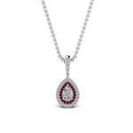 Load image into Gallery viewer, half-carat-pear-diamond-halo-necklace-pendant-with-ruby-in-FDPD86826PE(6.0X4.0MM)GRUDRANGLE1-NL-WG
