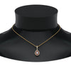 Load image into Gallery viewer, half-carat-pear-diamond-halo-necklace-pendant-with-ruby-in-FDPD86826PE(6.0X4.0MM)GRUDRANGLE1-NL-YG