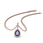 Load image into Gallery viewer, half-carat-pear-diamond-halo-necklace-pendant-with-sapphire-in-FDPD86826PE(6.0X4.0MM)GSABLANGLE1-NL-RG

