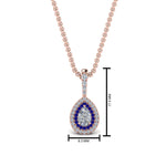 Load image into Gallery viewer, half-carat-pear-diamond-halo-necklace-pendant-with-sapphire-in-FDPD86826PE(6.0X4.0MM)GSABLANGLE1-NL-RG
