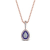 Load image into Gallery viewer, half-carat-pear-diamond-halo-necklace-pendant-with-sapphire-in-FDPD86826PE(6.0X4.0MM)GSABLANGLE1-NL-RG