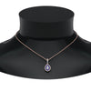 Load image into Gallery viewer, half-carat-pear-diamond-halo-necklace-pendant-with-sapphire-in-FDPD86826PE(6.0X4.0MM)GSABLANGLE1-NL-RG